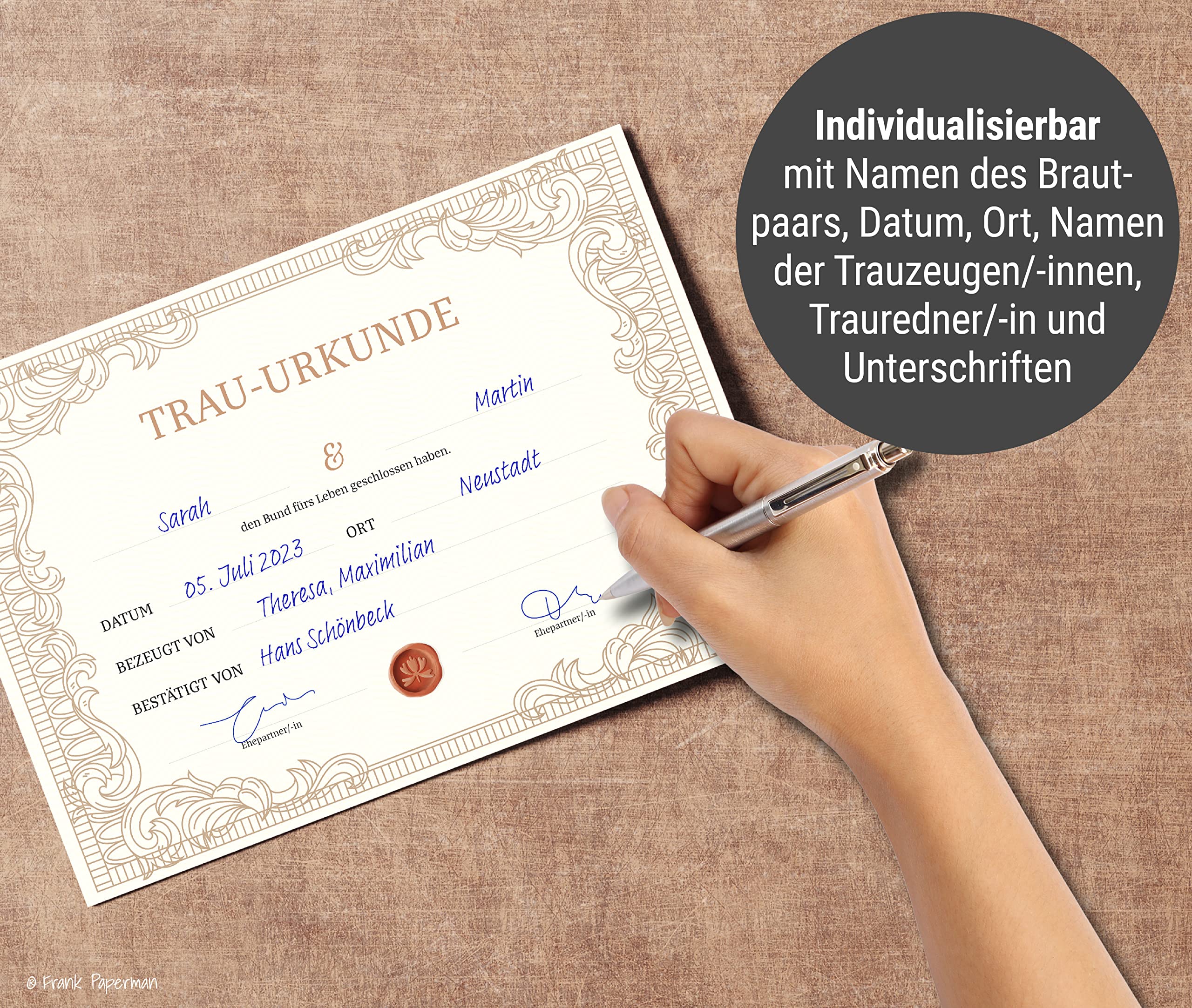 Urkunde Eheschließung – Klassisch