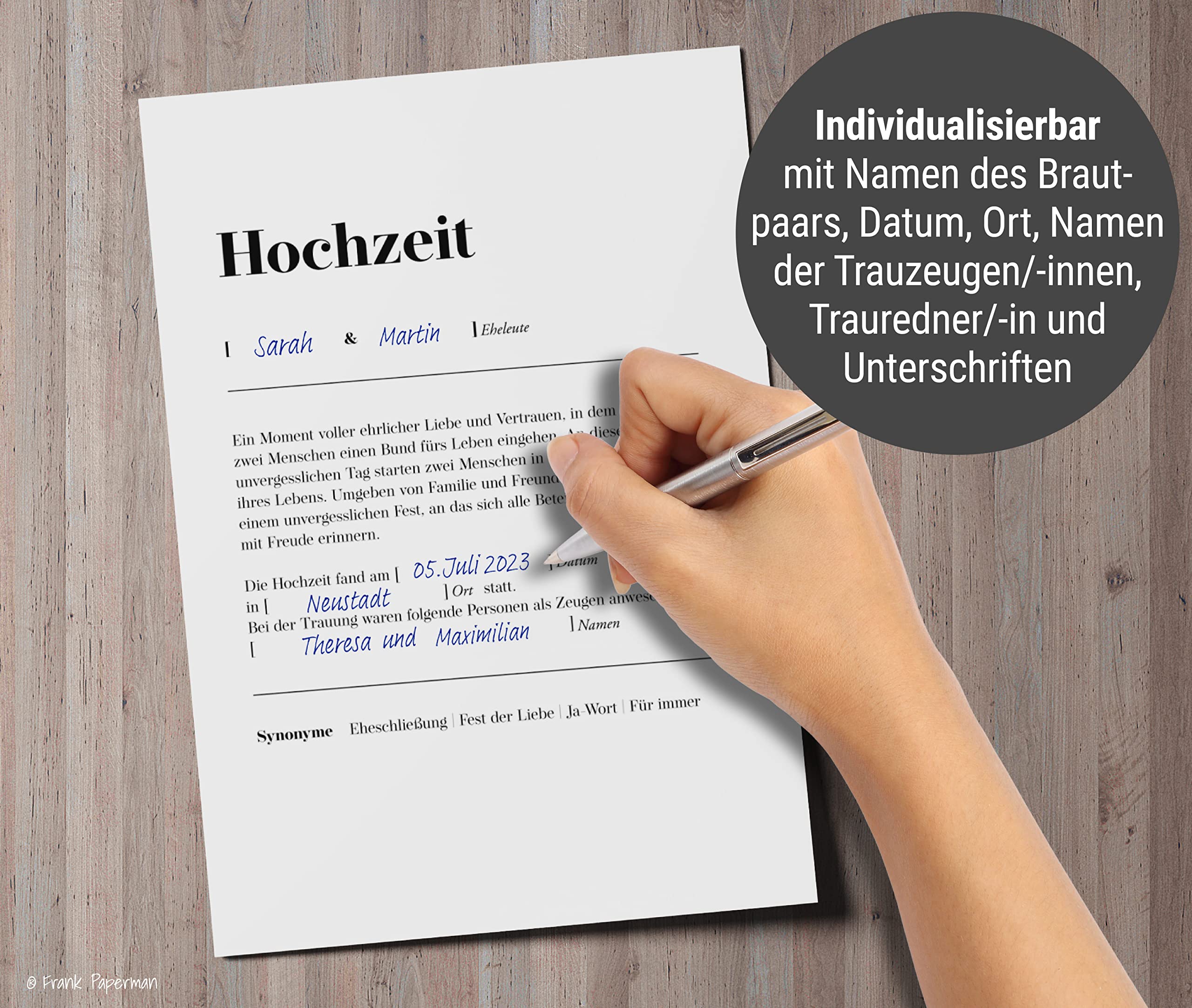 Urkunde Eheschließung – Definition