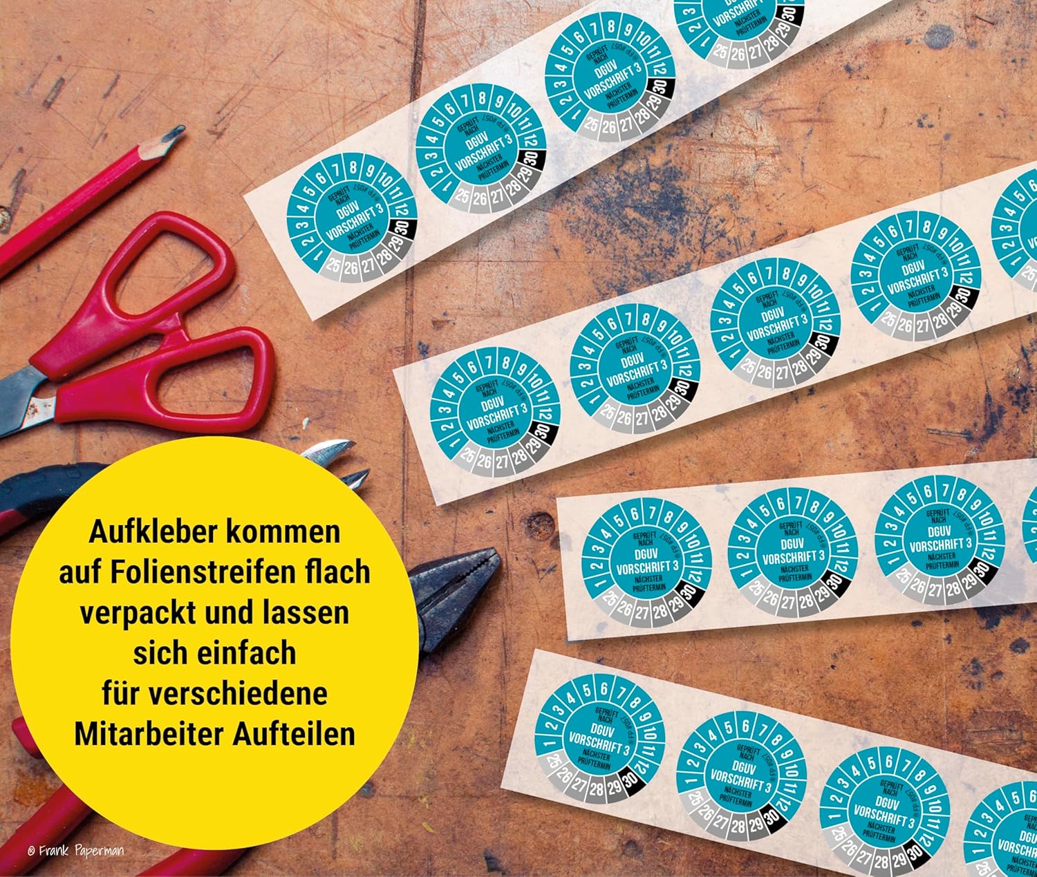 Prüfplaketten – DGUV V3 Blau